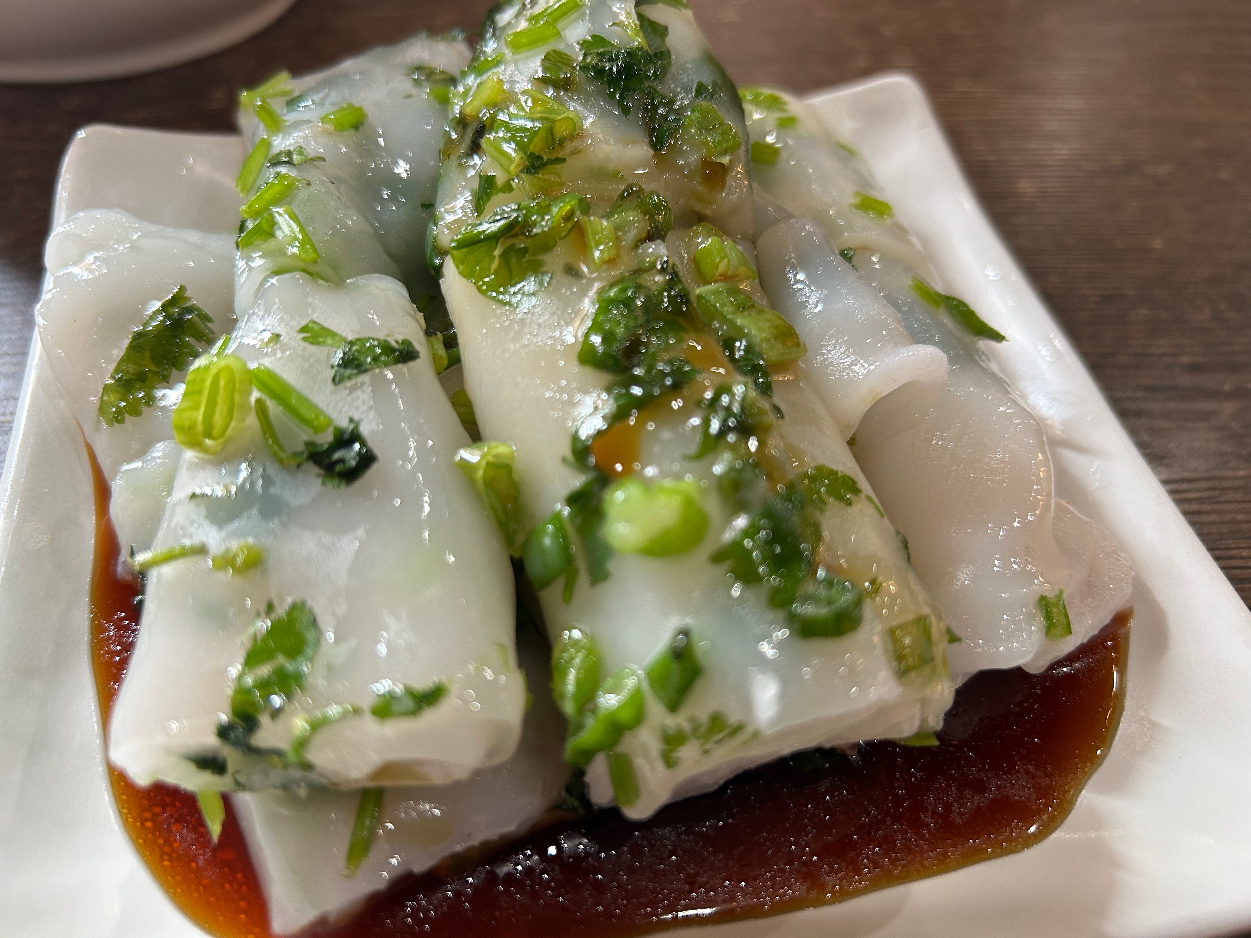 cilantro and scallion rice roll