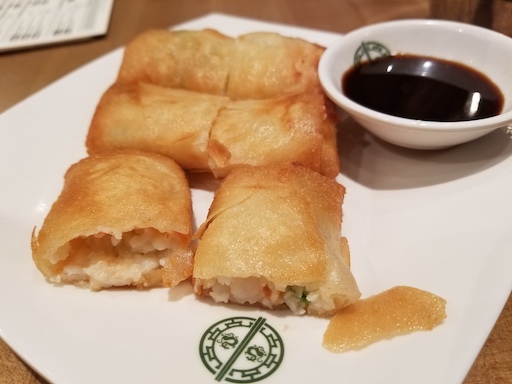 egg white and shrimp spring roll