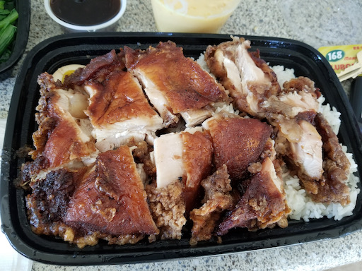 fried chicken on rice