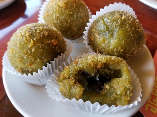 green tea fried sesame ball