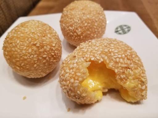 lava custard sesame ball