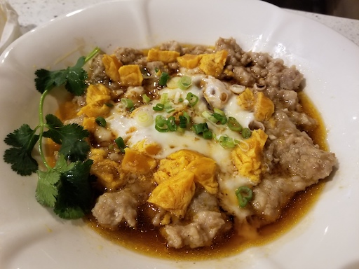 salted egg w/ minced pork
