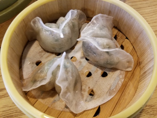 spinach and mushroom dumpling
