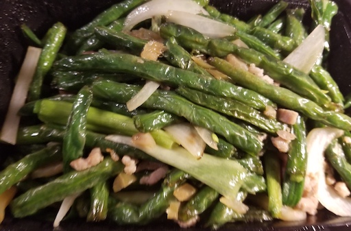 stir-fried string beans w/ minced pork